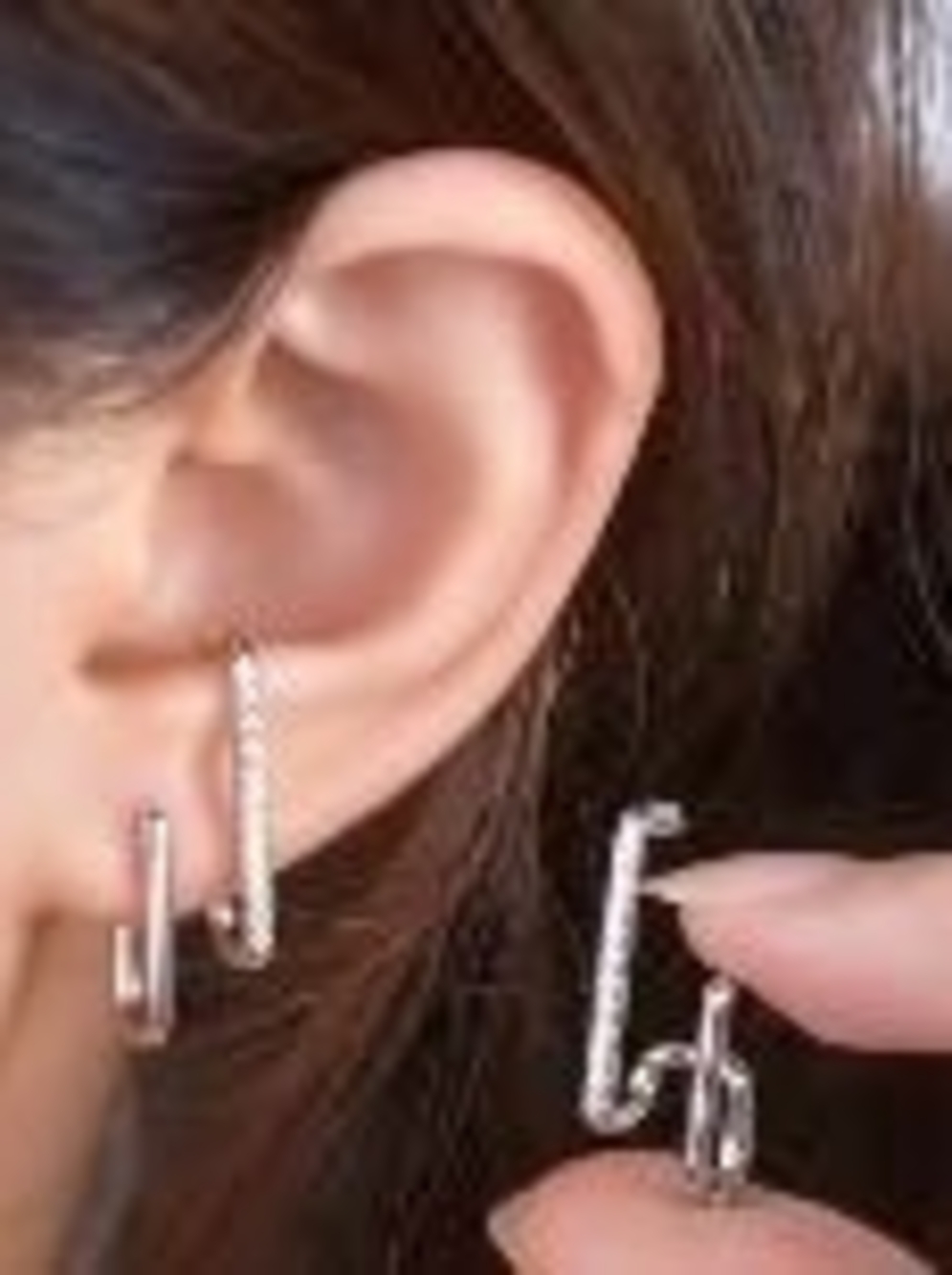 Silver CZ Pave Huggie Ear Cuff Set - Women's Jewelry